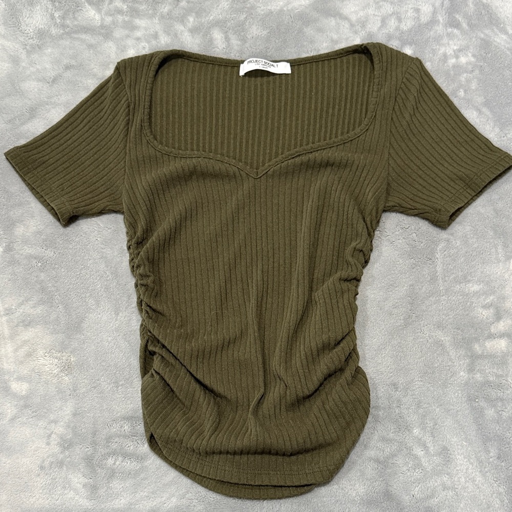 Project Social T Forest Ribbed Short Sleeve Top